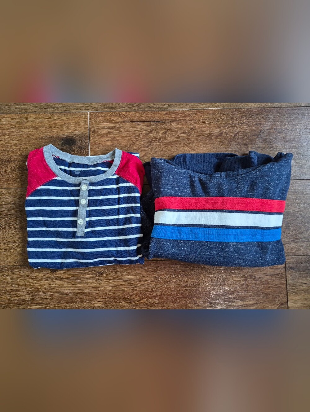 Carters Long Sleeve Shirt & Original Penguin Hoodie Boys Sz 10-12 Red White Blue